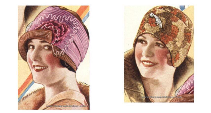 Old style paintings of women in bonnets