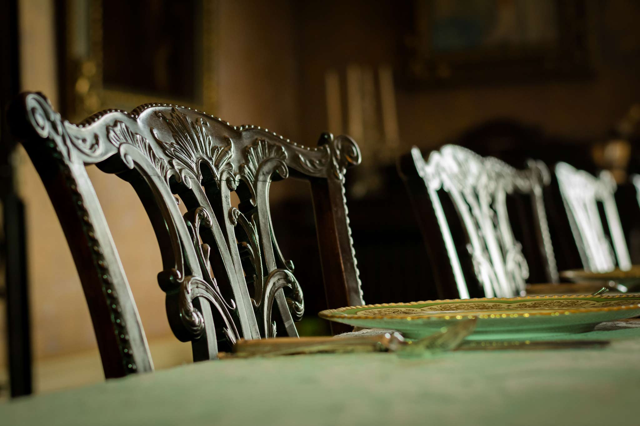 Ironwork chairs at a table